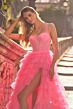 La Femme 32335 Ruffle Skirt Embellished Corset Dress