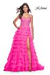 La Femme 32335 Ruffle Skirt Embellished Corset Dress