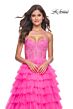 La Femme 32335 Ruffle Skirt Embellished Corset Dress