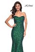 La Femme 32340 Lace-Up Back Strapless Sequin Dress