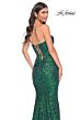 La Femme 32340 Lace-Up Back Strapless Sequin Dress