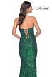 La Femme 32340 Lace-Up Back Strapless Sequin Dress
