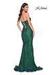 La Femme 32340 Lace-Up Back Strapless Sequin Dress