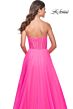 La Femme 32341 High Slit Ruched Corset Strapless Dress