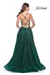 La Femme 32346 High Slit Lace-Up Back Embellished Dress