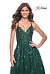 La Femme 32346 High Slit Lace-Up Back Embellished Dress