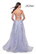 La Femme 32349 Lace Appliques High Slit Tie Back Dress