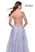 La Femme 32349 Lace Appliques High Slit Tie Back Dress