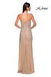 La Femme 32366 Cutaway Slit Illusion Back Glitter Dress