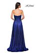 La Femme 32382 Ruched Top Metallic Strapless Dress