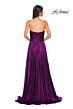 La Femme 32382 Ruched Top Metallic Strapless Dress