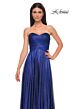 La Femme 32382 Ruched Top Metallic Strapless Dress
