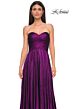 La Femme 32382 Ruched Top Metallic Strapless Dress