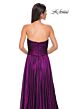 La Femme 32382 Ruched Top Metallic Strapless Dress