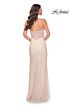 La Femme 32408 Illusion Corset High Slit Glitter Dress