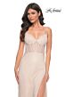 La Femme 32408 Illusion Corset High Slit Glitter Dress