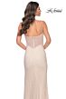 La Femme 32408 Illusion Corset High Slit Glitter Dress