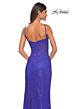 La Femme 32409 Floral Corset High Slit Sparkly Dress