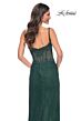 La Femme 32409 Floral Corset High Slit Sparkly Dress