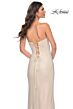 La Femme 32414 High Slit Corset Top Glitter Dress