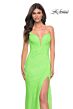 La Femme 32417 Plunging Neckline Illusion Back Sparkly Dress