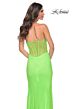 La Femme 32417 Plunging Neckline Illusion Back Sparkly Dress