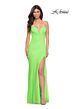 La Femme 32417 Plunging Neckline Illusion Back Sparkly Dress