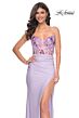 La Femme 32419 Embroidered Corset Slit Skirt Dress