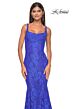 La Femme 32420 Square Neckline Lace-Up Back Mermaid Dress