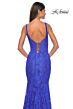 La Femme 32420 Square Neckline Lace-Up Back Mermaid Dress