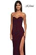 La Femme 32422 High Slit Strapless Corset Hot Fix Dress