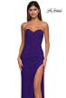 La Femme 32422 High Slit Strapless Corset Hot Fix Dress