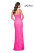 La Femme 32423 Corset Top High Slit Beaded Lace Dress