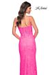 La Femme 32423 Corset Top High Slit Beaded Lace Dress