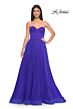 La Femme 32424 High Slit Illusion Back Corset Dress