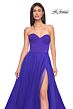La Femme 32424 High Slit Illusion Back Corset Dress