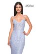 La Femme 32434 Sheer Corset Beaded Lace Dress