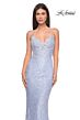 La Femme 32434 Sheer Corset Beaded Lace Dress