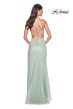 La Femme 32435 Sheer Corset Tie Back Embellished Dress