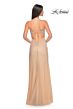 La Femme 32435 Sheer Corset Tie Back Embellished Dress