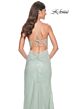 La Femme 32435 Sheer Corset Tie Back Embellished Dress