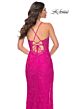La Femme 32441 Scalloped Slit Illusion Corset Dress