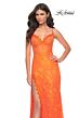 La Femme 32441 Scalloped Slit Illusion Corset Dress