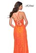 La Femme 32441 Scalloped Slit Illusion Corset Dress