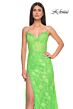 La Femme 32441 Scalloped Slit Illusion Corset Dress