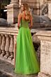 La Femme 32445 Sparkly Corset High Slit Strapless Dress