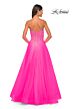 La Femme 32445 Sparkly Corset High Slit Strapless Dress