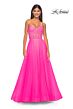 La Femme 32445 Sparkly Corset High Slit Strapless Dress