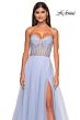 La Femme 32445 Sparkly Corset High Slit Strapless Dress