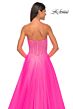 La Femme 32445 Sparkly Corset High Slit Strapless Dress